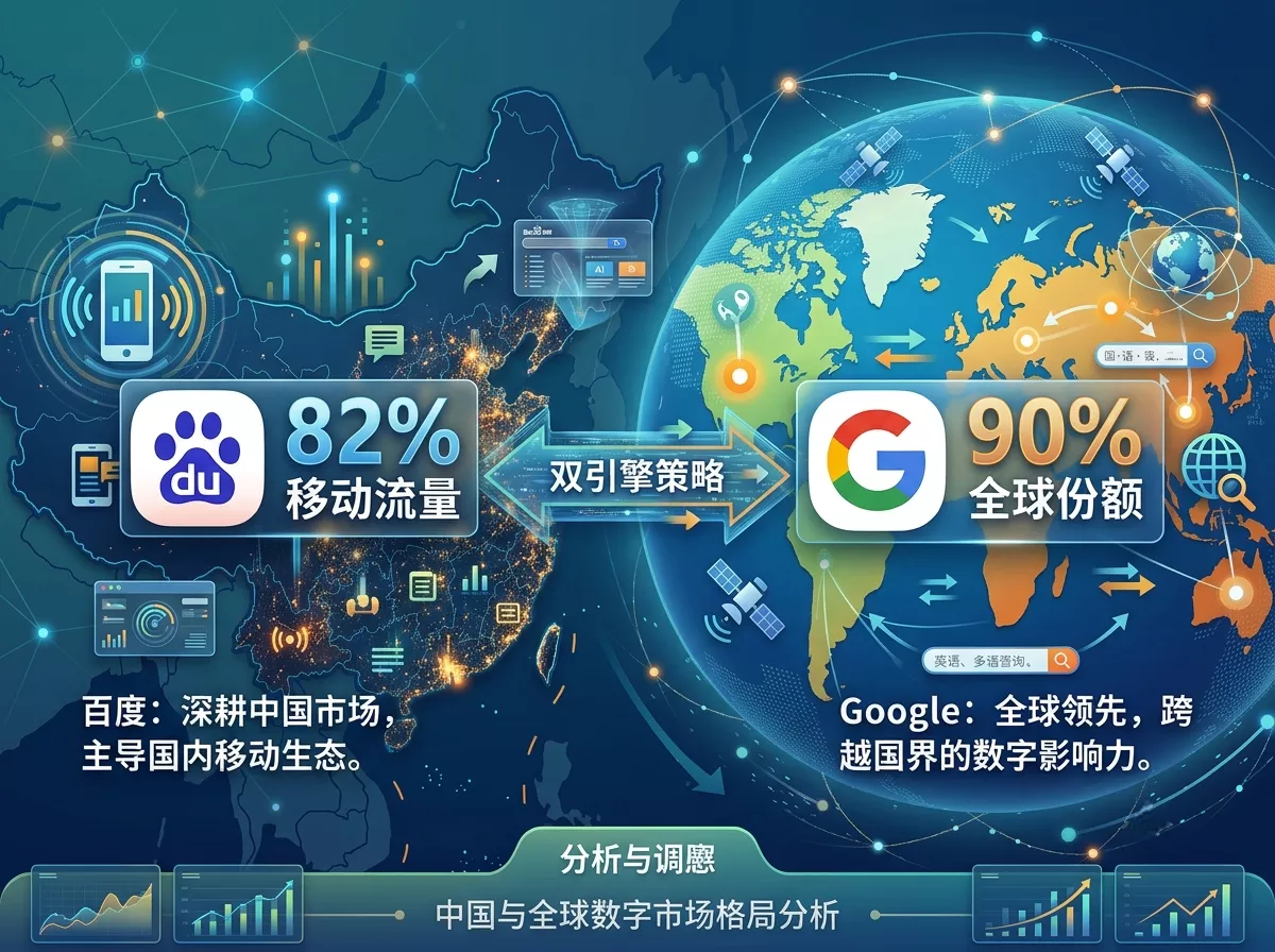 百度中国市场与Google全球市场双引擎SEO策略图.webp 百度中国市场与Google全球市场双引擎SEO策略图.webp